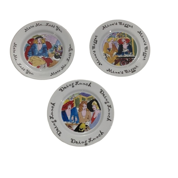 Vintage A. Ormsby House Of Prill 3 Replacement Painted Dessert Salad Plates 7.5” - Picture 1 of 7